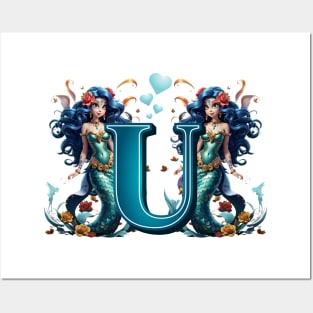 Mermaid Alphabet The Letter U Posters and Art